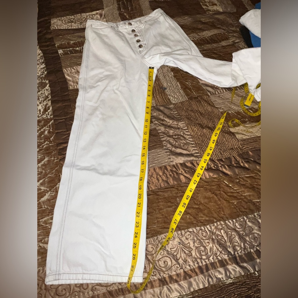 Reformation Women's White Straight Leg Pants - Picture 7 of 8